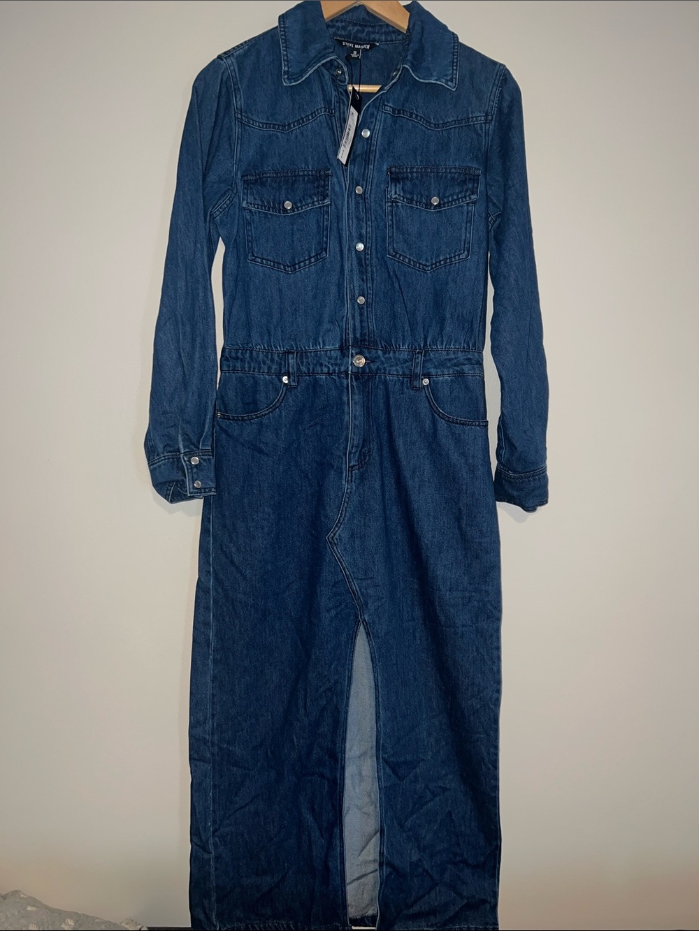NWT Steve Madden size 2 - Denim Utility Jumpsuit skirt - Dark Blue